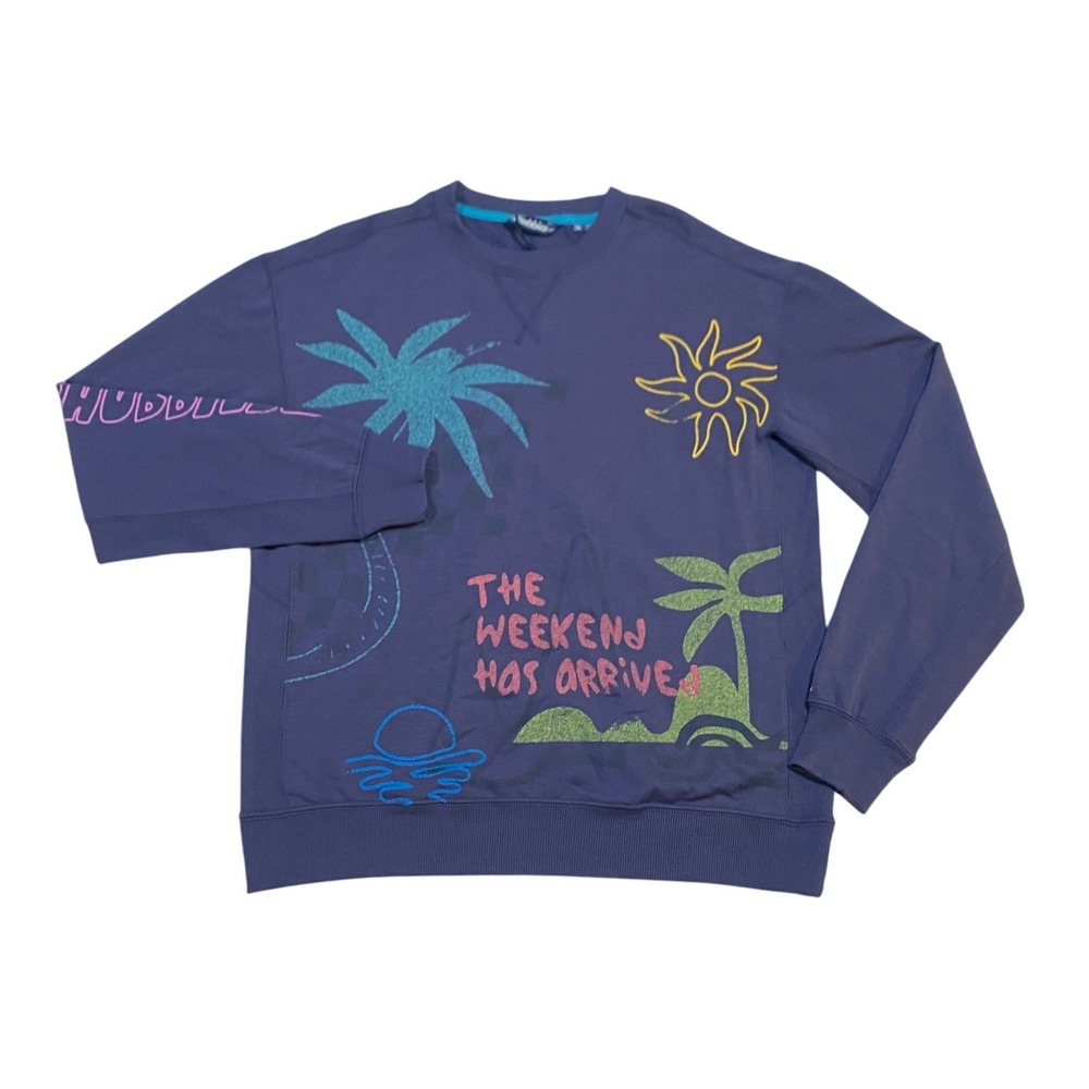 Chubbies The Sketchy Soft Terry Crewneck Navy Blue Sweatshirt Mens M 606251 NWT
